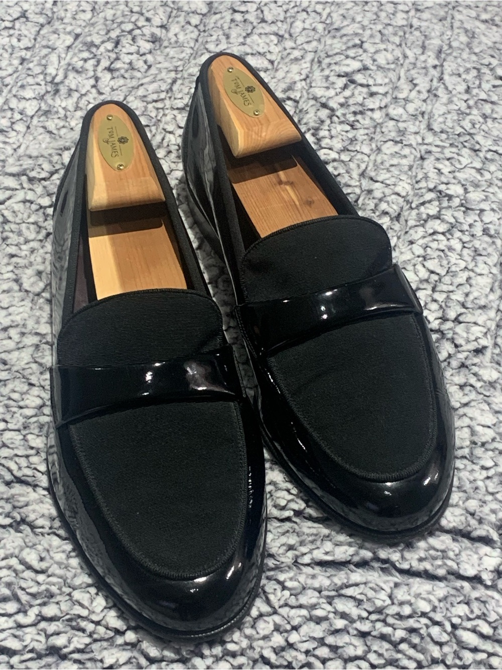 Mens Salvatore Ferragamo Patent Leather /Grosgrain Vamp Formal Loafer Sz 10.5 EE